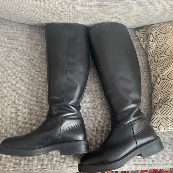 Mango Leather tall boots 10 riding 42 Eur - Picture 6 of 16